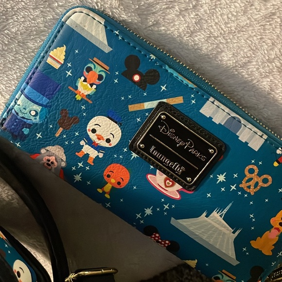 Disney Parks Loungefly Mini Backpack & Matching Wallet - WDW Parks Retro Design - Picture 9 of 16